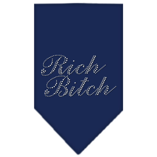 Rich Bitch Rhinestone Bandana Navy Blue large